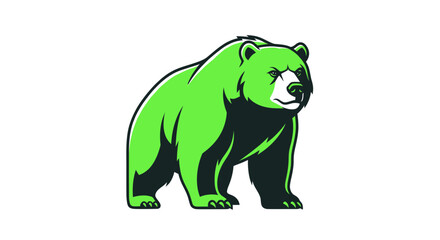 Naklejka premium Green Bear Mascot Logo - Fierce Animal Illustration