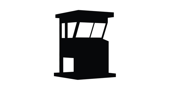 Guard tower silhouette illustration security structure vector graphic for defense and protection concepts