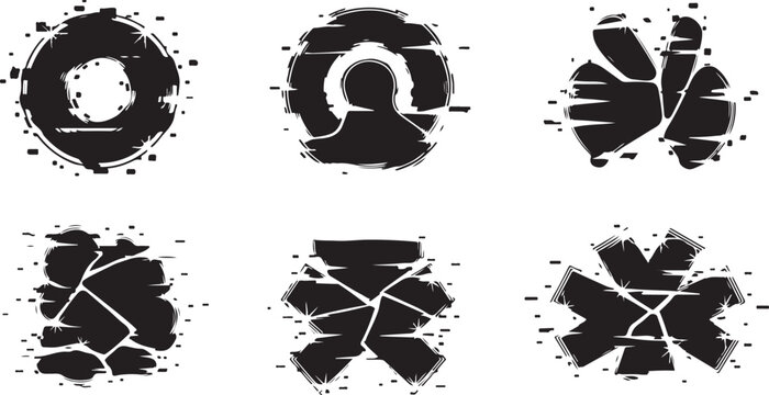Black and white abstract shapes and textures