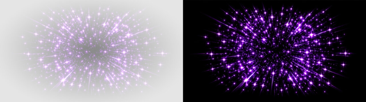 Purple sparkle glow light particle burst png overlay transparent element, on transparent background