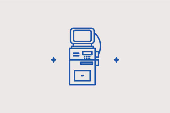 Hemodialysis machine line icon for kidney failure treatment and renal care. Specialized vector illustration for dialysis center branding and nephrology patient guides.