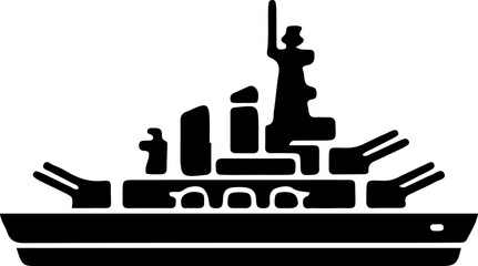 Battleship Silhouette Vector Icon © Ariyan