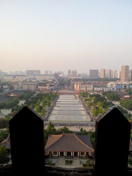 view of the city from the Dayan tower in Xi'an