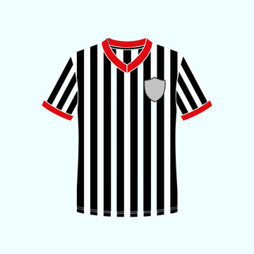 Sports referee jersey with black and white stripes