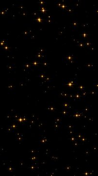 golden stars glitter shiny star lights twinkle alpha channel animation ,holiday christmas new year isolated vertical social media motion design element