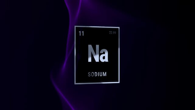 Sodium (Na) Periodic Table Element Tile on Dark Background
