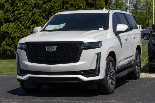 Used Cadillac Escalade display. With pricing concerns, Cadillac is buying and selling preowned cars to meet demand. MY:2022