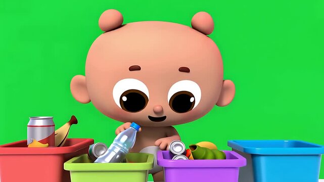 Cute Baby Washing Hands Cartoon