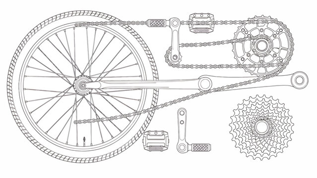 Bicycle gear system and wheel components.