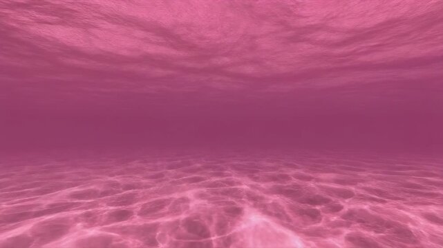 Underwater Pink Ocean Surface Ripples Light Reflection Abstract Background.