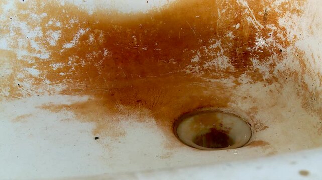 water drips from the faucet in the slums