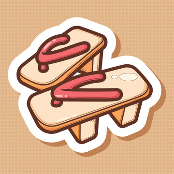 Japanese Geta Sandals Vector Illustration