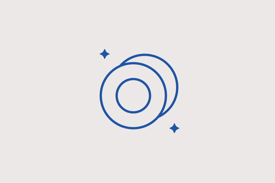 Stacked clean plates line icon for dishwashing services and kitchen hygiene. Polished vector illustration for restaurant dishwashing guides and household kitchen ads.