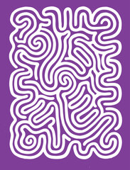 Fototapeta premium Abstract Organic Maze Line Wall Art, Minimalist White Curvy Lines on Orange Background, Modern Boho Abstract Poster Print