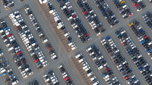 Car Leasing Company Fleet aerial.