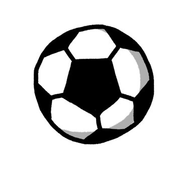Football or soccer in hand drawing style isolated PNG.