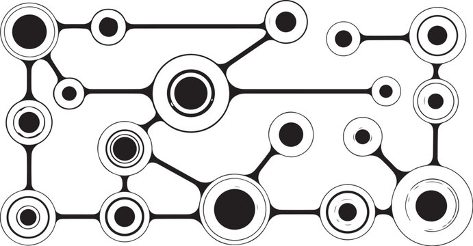 Network connections and relationships in a simple diagram