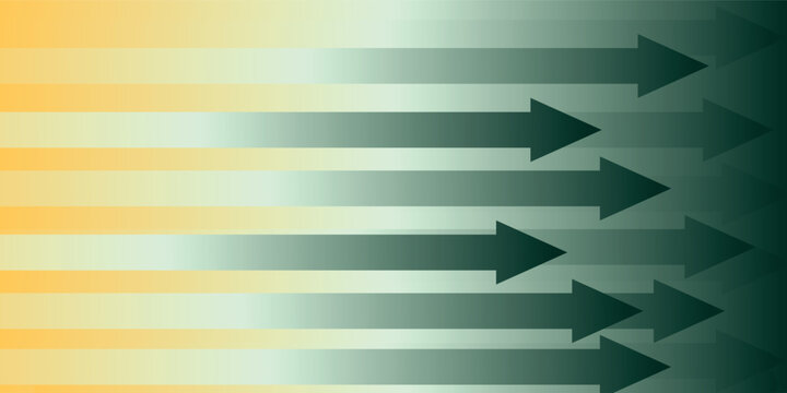 Abstract background with multiple horizontal arrows pointing right, illustrating concepts of progress, direction, and forward movement with a gradient from yellow to green.