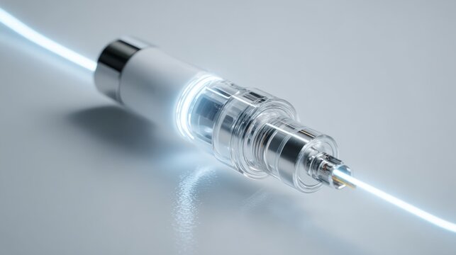 Inhaler activation with plume trajectory in sterile setting and neon outlines for clarity