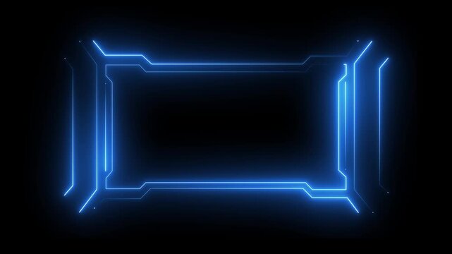 Futuristic digital HUD cyber frame technology for video overlay templates. Digital HUD futuristic motion graphic element cyber black background. blue color icon.