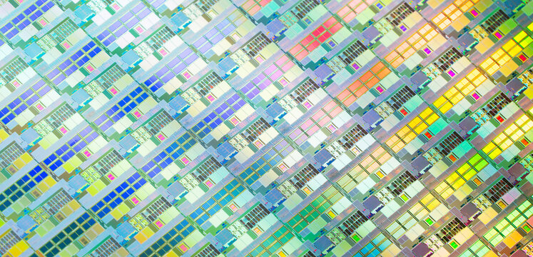 Silicon wafer for manufacturing semiconductor of integrated circuit.Electronic circuit designs have been built onto the wafers using micromaching including photolithography