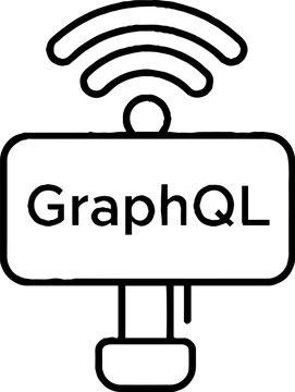 Wireless signal icon with GraphQL technology text