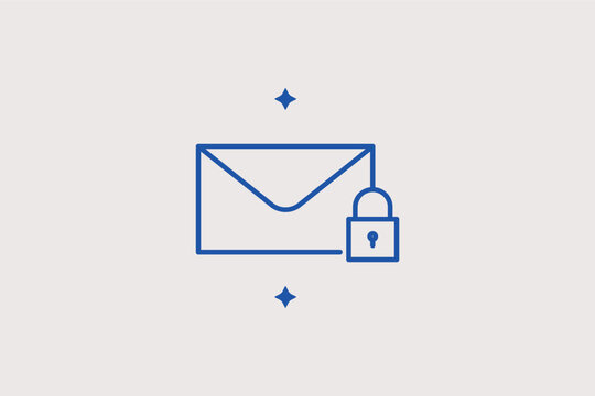 Encrypted email message line icon with a padlock on an envelope. Essential vector illustration for secure communication apps and email privacy features.