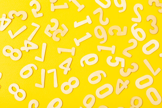 Background of numbers. Number wood block cubes for learning Mathematic, education math concept. childhood education. numbers kids. Numbers texture. Finance data concept. pattern with numbers. financia
