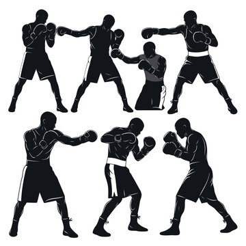 Boxers fighting stances guide Vector