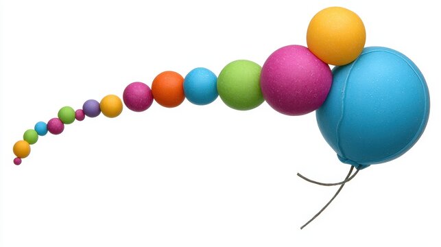 Colorful Playful Bouncing Balls Arranged in a Creative Sequence