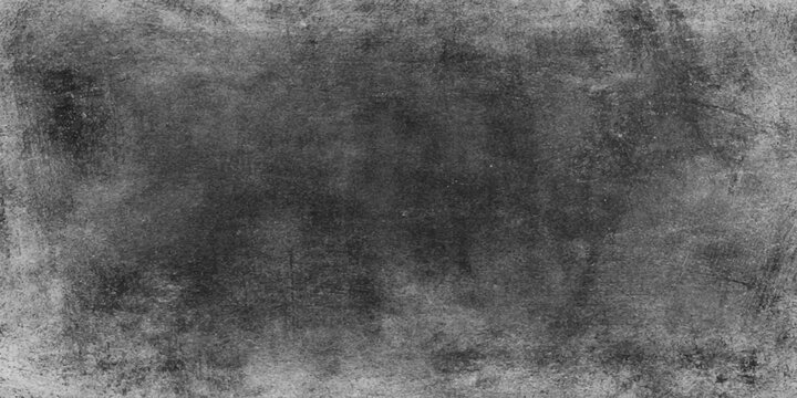 A dark vintage black fur texture with a grunge gray stone pattern and aged concrete backdrop creates a rough dirty wallpaper design on a blank textured surface