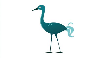 Naklejka premium Stylized Blue Crane with Elegant Features and Red Eye Artwork