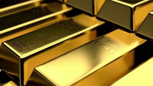 Stacks of Fine Gold Bullion Bars for Investment