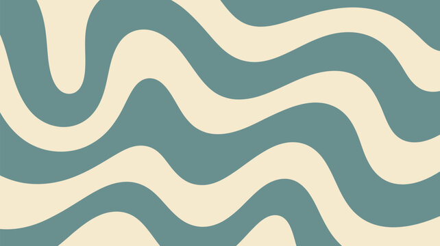 Abstract blue wavy seamless pattern background with flowing curved stripes modern retro vector illustration design