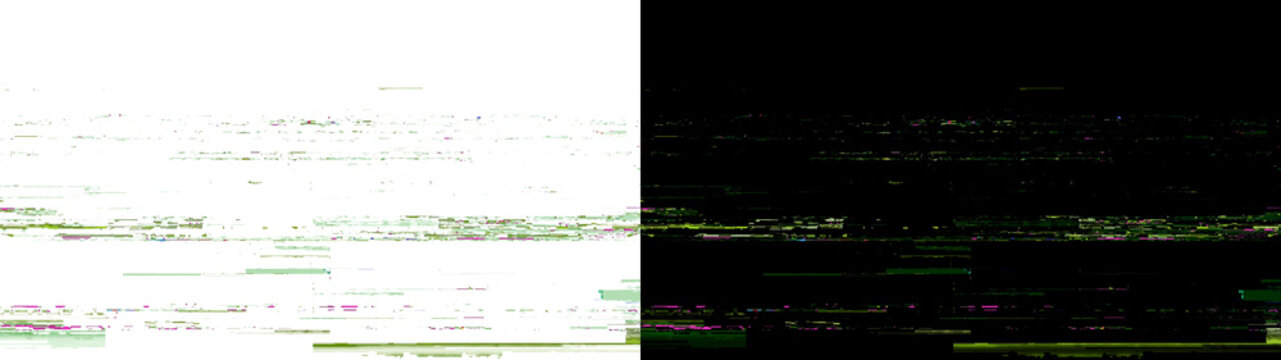 Abstract green digital interference texture isolated on transparent background cutout