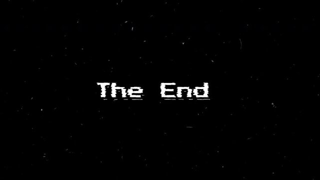 End in a pixelated font perfect for digital designs, gaming graphics, techrelated projects, or futuristicthemed content for various media.