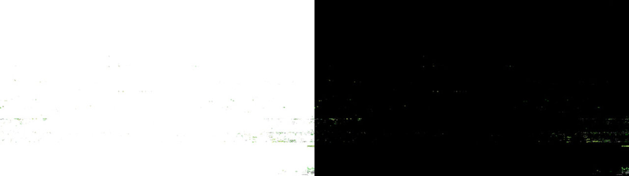 Subtle digital glitch noise overlay isolated on transparent background for video editing