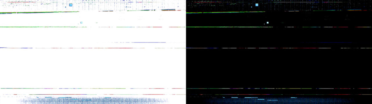 Horizontal scanline digital interference effect isolated on transparent background
