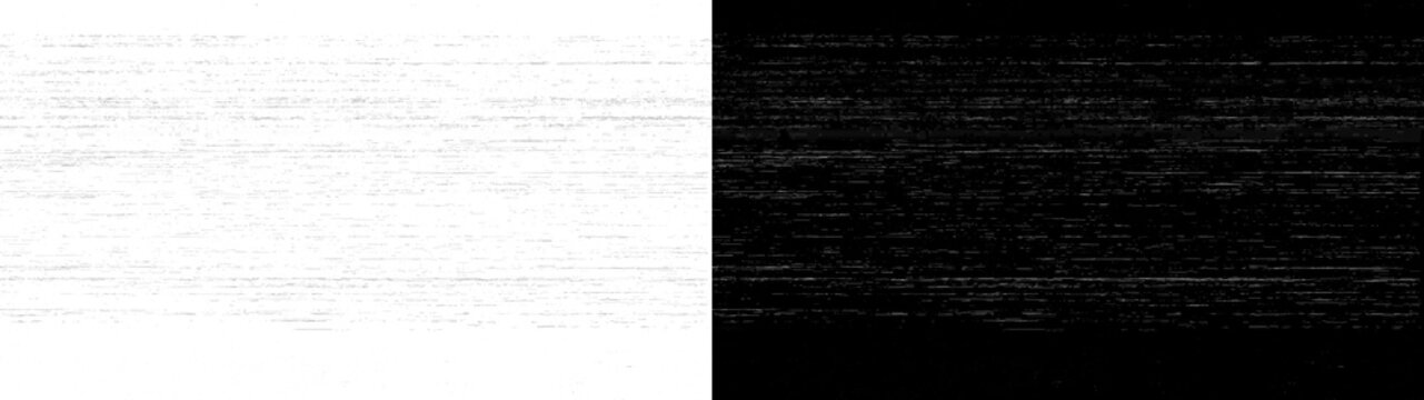 Fine white horizontal static noise texture isolated on transparent background
