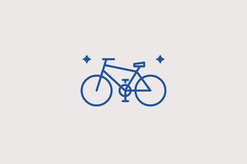 Fototapeta premium Mountain bicycle line icon for outdoor cycling and eco-friendly transport. Active vector illustration for bike rental services and cycling club event flyers.