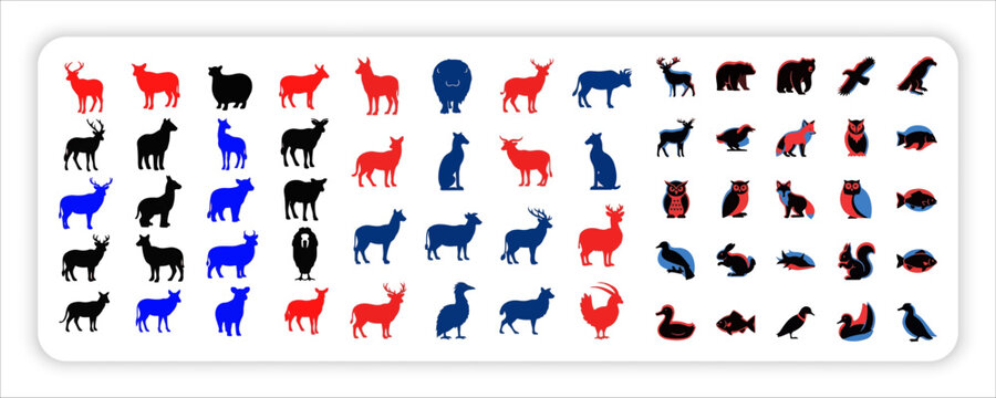 Animal Silhouettes Elements Collection
 Web