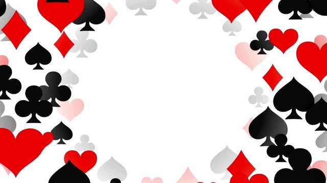 Playing Card Suit Symbols Frame on White Background