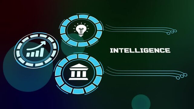 Business intelligence and artificial neural network data analysis. Digital concept of smart decision making and data-driven corporate insights.