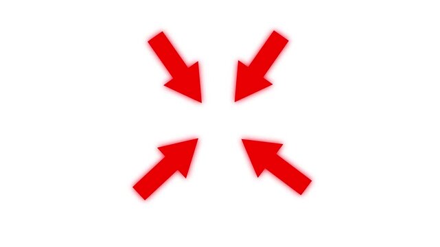 Four arrow pointing animation with glow effect.