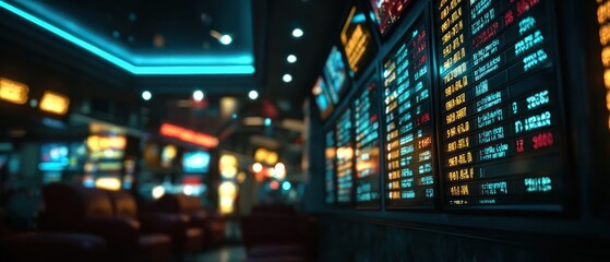 Obraz premium Electronic display boards with information