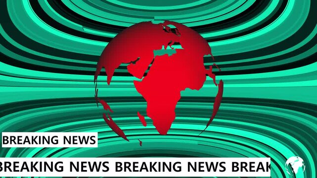 Breaking News - Lower third breaking news background with world map rotating animation.