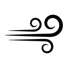 Obraz premium Wind blowing swirling air movement symbol graphic illustration weather forecast icon