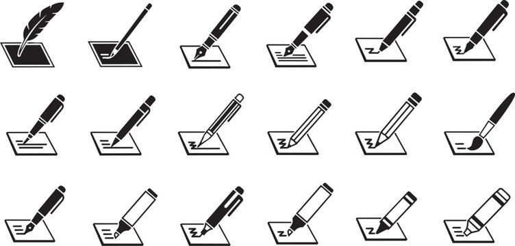 Black ink pen and writing tool on white background black pen tools writing tools stationery