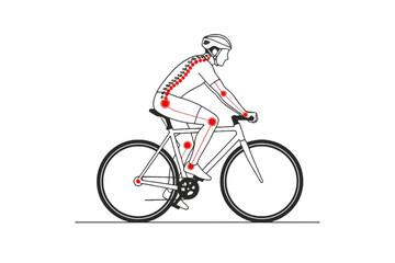 Obraz premium Cyclist Joint Pepsn Points Diagram on White Background