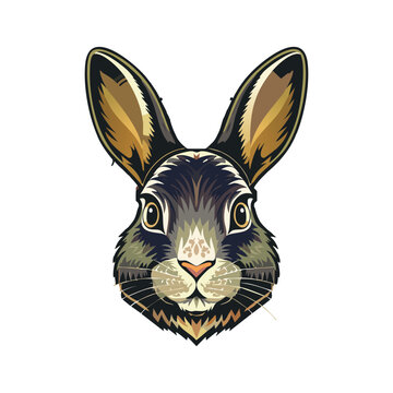 Cute cartoon vector illustration of a funny Easter bunny character with long ears, a sweet baby animal drawing perfect for spring holiday pets and festive art